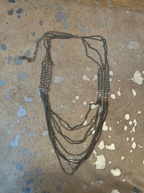 Urban Outfitters Multi-Strand Gunmetal Chain Belt - Silver-Tone